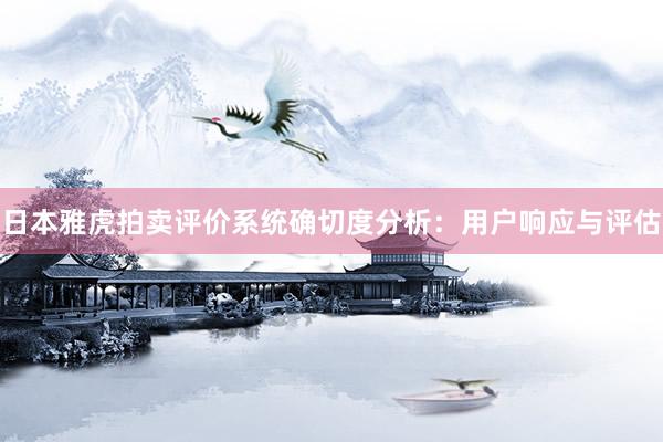 日本雅虎拍卖评价系统确切度分析：用户响应与评估